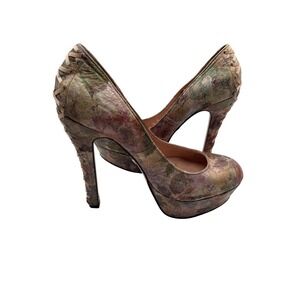 Betsey Johnson Floral Lace Up Grunge Fairy Platform Pump Heels Womens Shoes READ